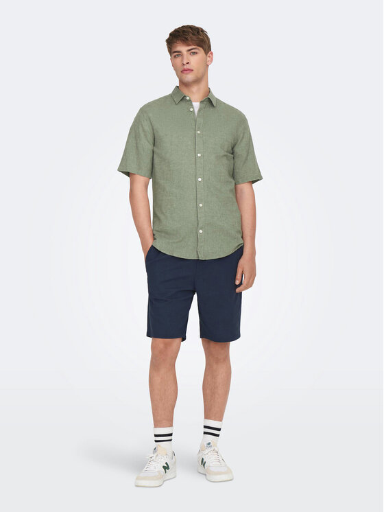 Only & Sons Only & Sons Särk Caiden 22009885 Roheline Slim Fit