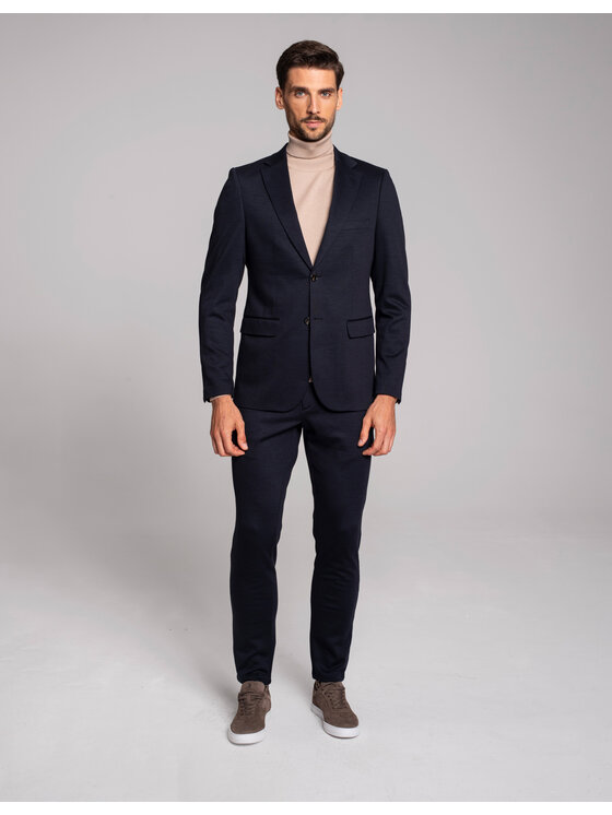 Borgio Borgio Marynarka nepi Granatowy Slim Fit