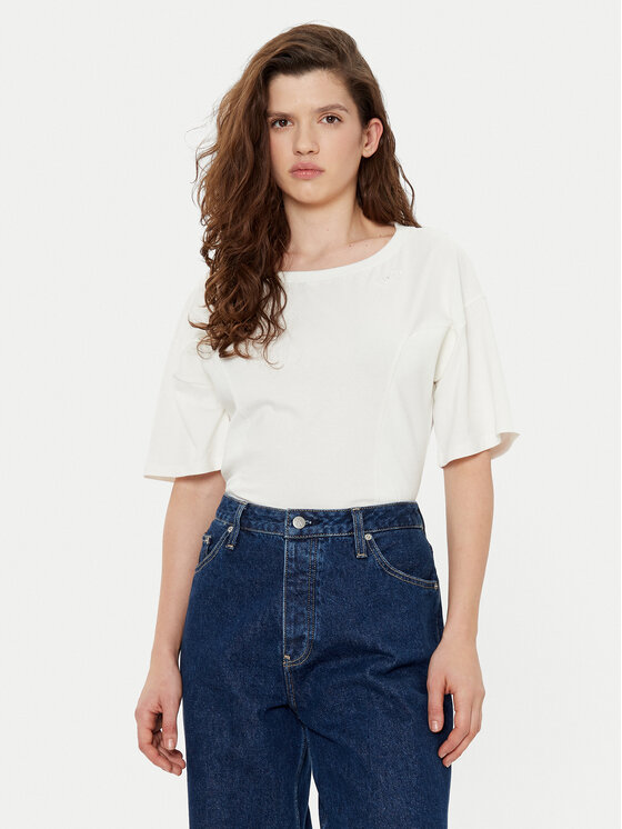 Liu Jo Sport Liu Jo Sport T-krekls TA5108 JS003 Écru Regular Fit