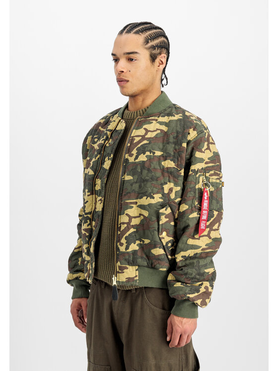 Alpha Industries Alpha Industries Kurtka bomber MA-1 Quilted Camouflage Bomber Jacket Zielony Core Fit