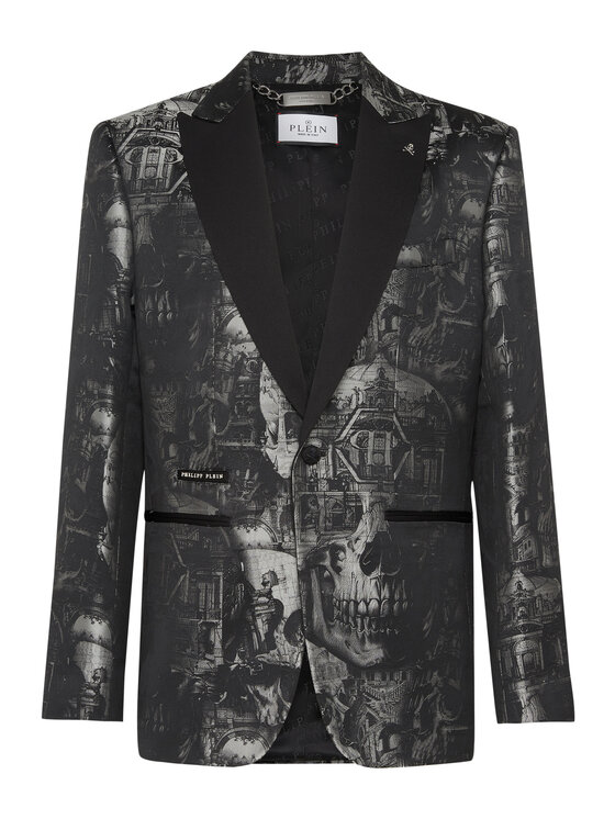 PHILIPP PLEIN PHILIPP PLEIN Marynarka 25455 Czarny Fitted Fit
