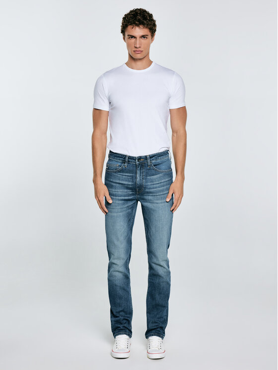BIG STAR BIG STAR Jeansy TERRY HIGH WAIST Niebieski Slim Fit