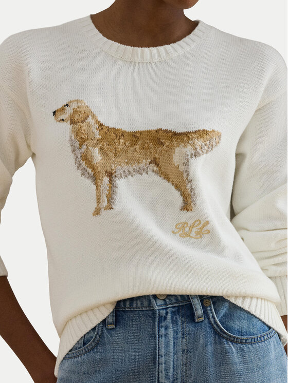 LAUREN RALPH LAUREN LAUREN RALPH LAUREN Megztinis 200P10148001 Balta Relaxed Fit