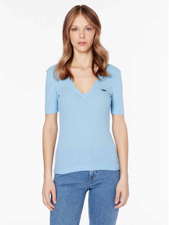 Lee T-shirt L49FIPA32 112333690 Celeste Slim Fit, taglia : S