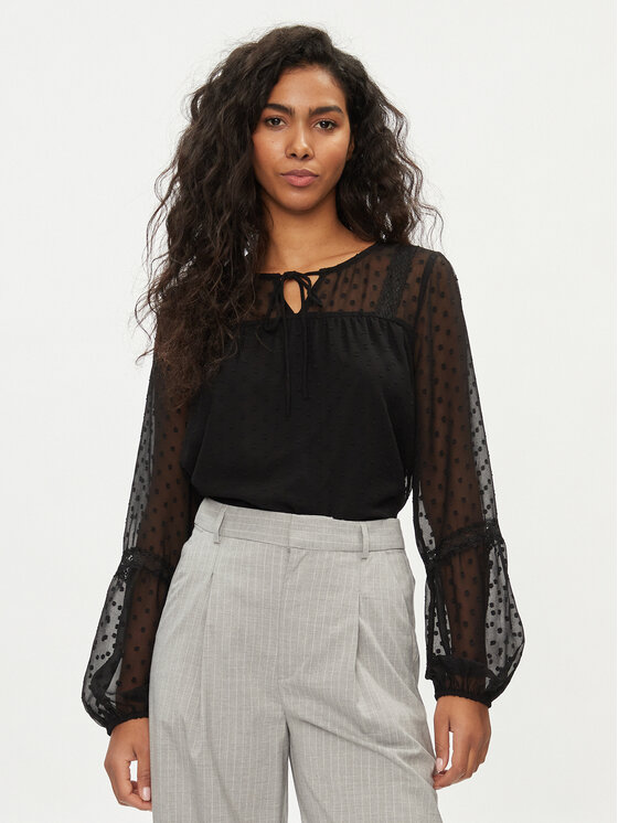 Vila Vila Bluse Edee 14079577 Schwarz Regular Fit