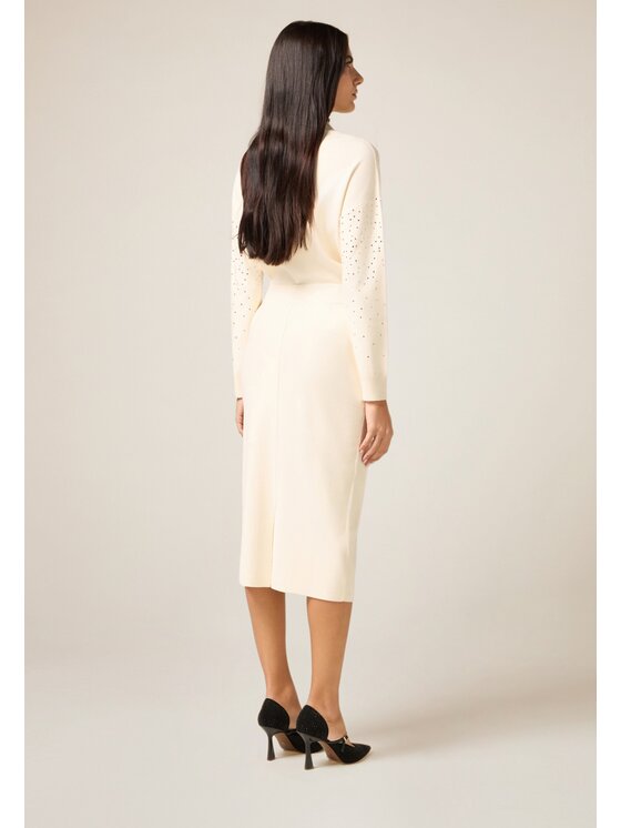Oltre Oltre Gonna midi 1661J000286N011 Crema Slim Fit