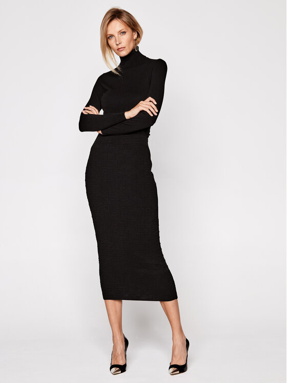 Elisabetta Franchi Elisabetta Franchi Úpletové šaty AM-56Q-06E2-V499 Čierna Slim Fit