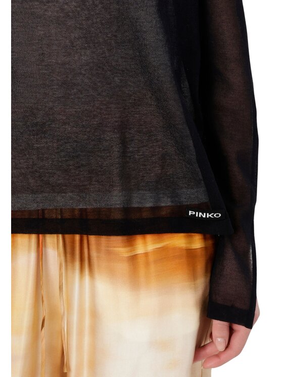 PINKO PINKO Sweter Martin maglia cotton crepe Czarny Regular Fit