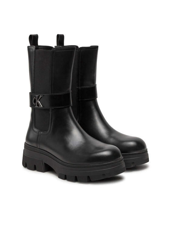 Calvin Klein Calvin Klein Členková obuv Chunky Combat Chelsea Mg YW0YW01495 Čierna