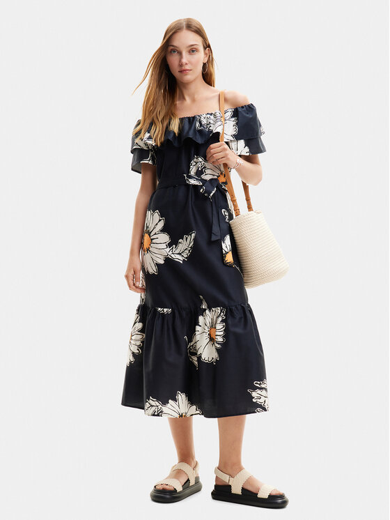 Desigual Desigual Letní šaty Georgeo 24SWVW02 Černá Regular Fit