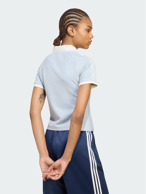 adidas adidas Polo 168116 Niebieski jasny Slim Fit