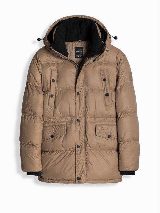 Ombre Ombre Kurtka zimowa OM-JALJ-0186 Brązowy Regular Fit