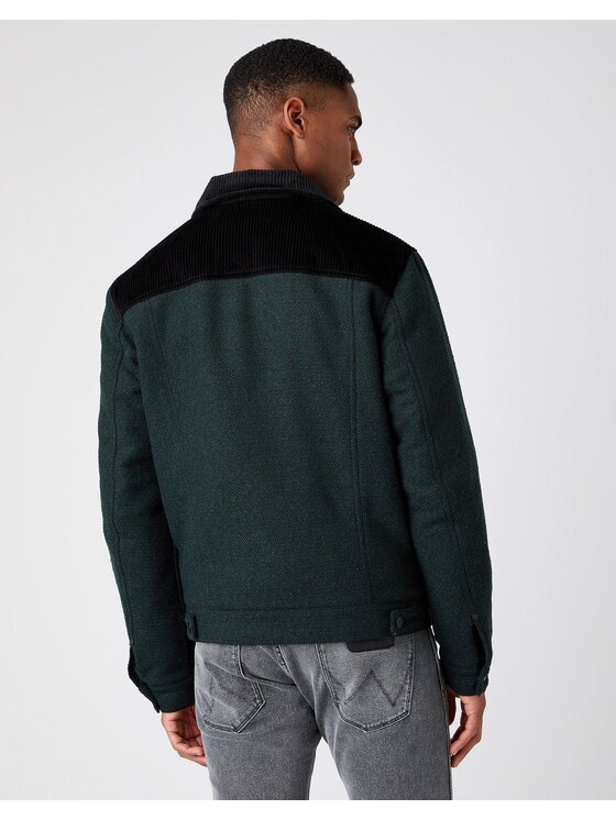 Wrangler Wrangler Giacca di transizione WOOL TRUCKER Verde Regular Fit