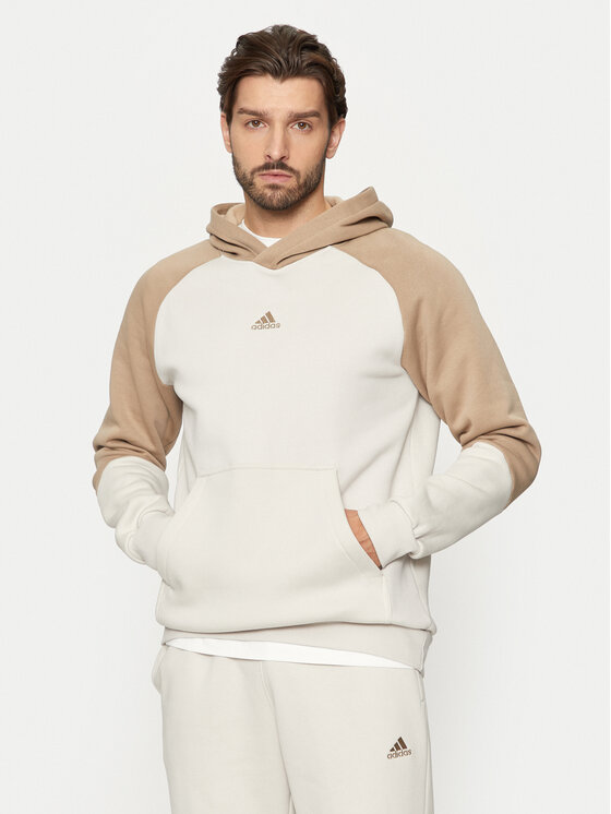 adidas Jogginganzug Fleece Colorblock IY6671 Beige Regular Fit Modivo
