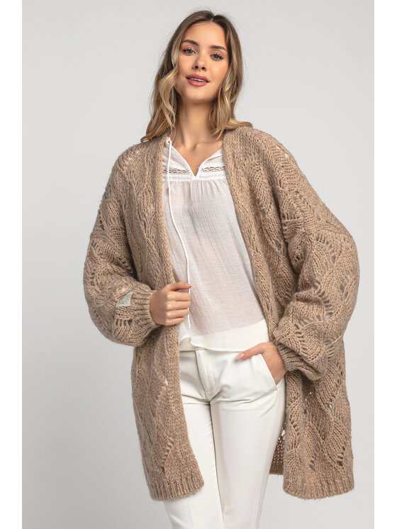 Fobya Damski Kardigan, rozmiar UNI, Brązowy, F1971
