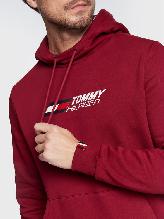 Tommy Hilfiger Tommy Hilfiger Džemperis ar kapuci Essentials MW0MW27926 Bordo Regular Fit