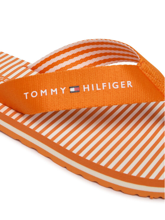Tommy Hilfiger Tommy Hilfiger Čības uz pirksta Th Ithaca Stripe Summer Sandal FW0FW09192 Oranžs