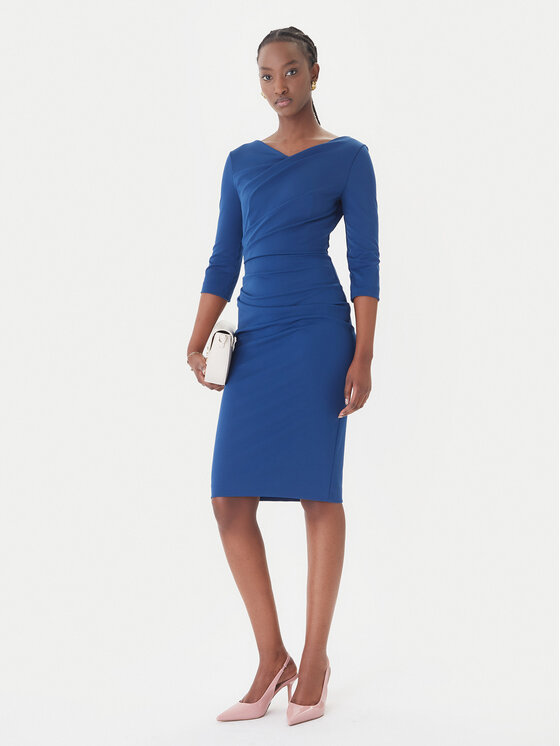 Rinascimento Rinascimento Cocktail obleka CFC0127699003 Modra Slim Fit