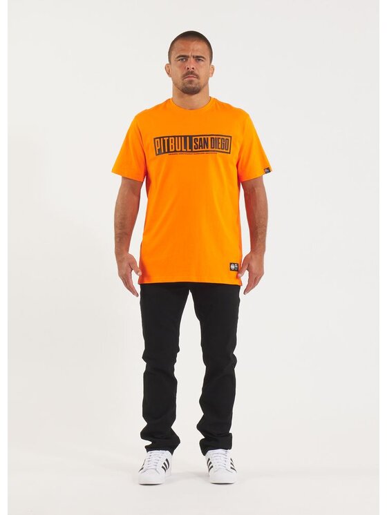 PITBULL PITBULL T-Shirt EIGHTY NINE DOG Pomarańczowy Regular Fit