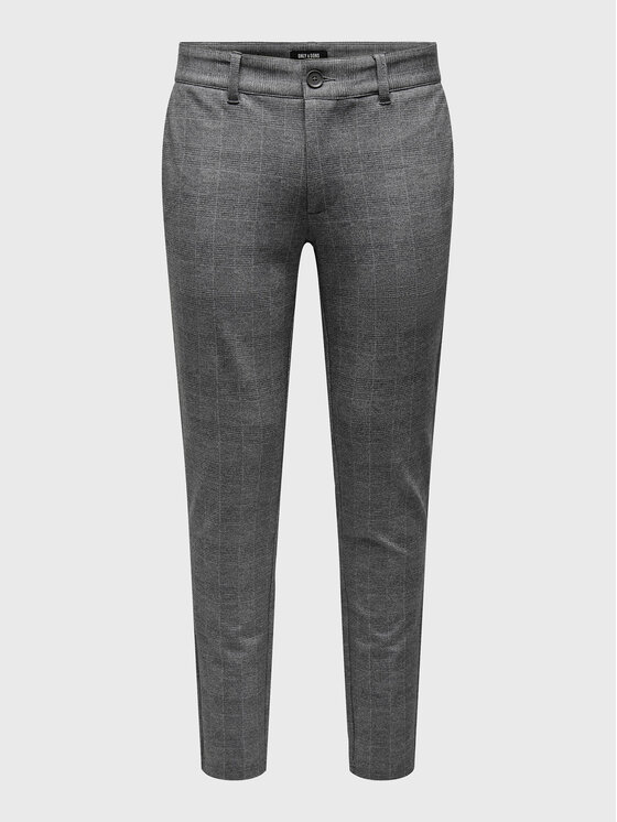 Only & Sons Only & Sons Chinosy 22019887 Szary Slim Tapered Fit