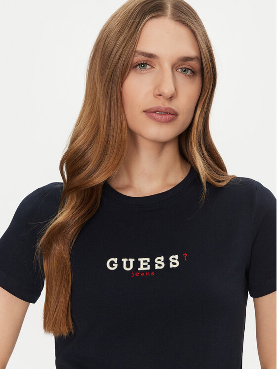 Guess Jeans Guess Jeans T-Shirt W5RI54 J1314 Tmavomodrá Regular Fit