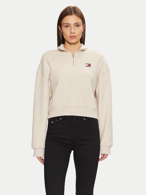 Női Pulóver Tommy Jeans, Méret: XXS, Bézs, DW0DW19410