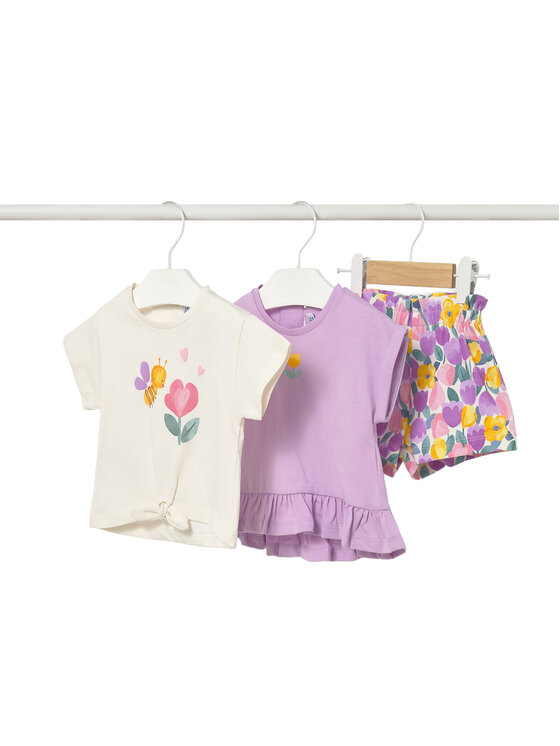 Mayoral Mayoral 2er-Set T-Shirts und Shorts 1206 Violett Regular Fit