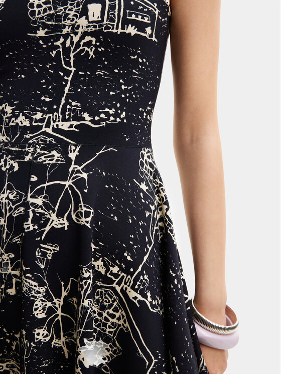 Desigual Desigual Vasaras kleita Tually 24SWVK09 Melns Regular Fit