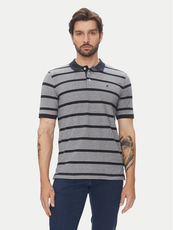 Pierre Cardin Pierre Cardin Тениска с яка и копчета C5 21414.2115 Тъмносин Slim Fit