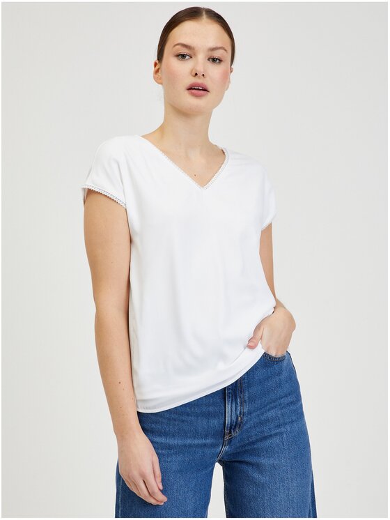 Orsay Orsay T-Shirt 100232-001000__L Biały Regular Fit