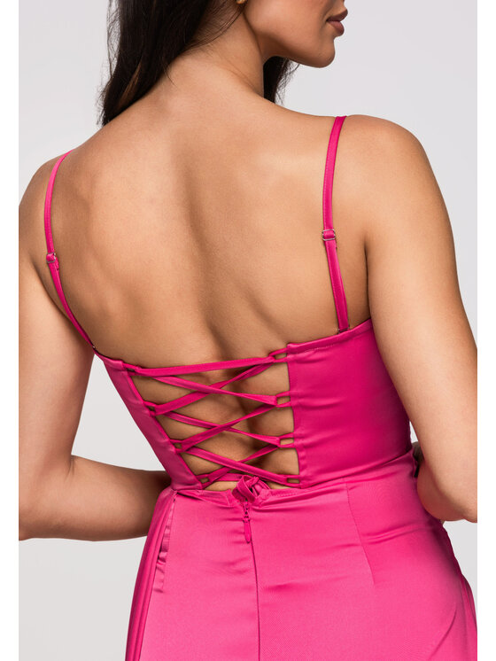 Ombre Ombre Sukienka wieczorowa LA-OM-DLR360 Różowy Slim Fit