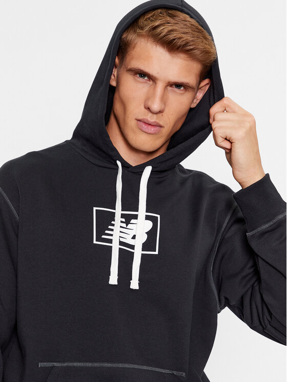 New Balance New Balance Majica dugih rukava NB Essentials Hoodie MT33508 Crna Regular Fit