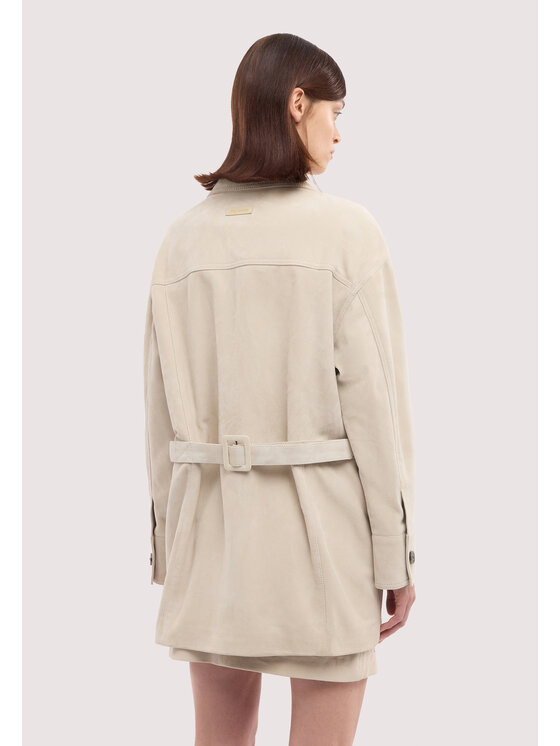 Trussardi Trussardi Kurtka skórzana R368A000737N002 Kremowy Regular Fit