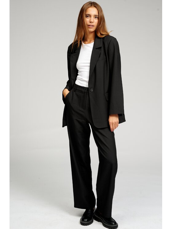 TeeShoppen TeeShoppen Spodnie garniturowe 'Basic Collection' Czarny Regular Fit