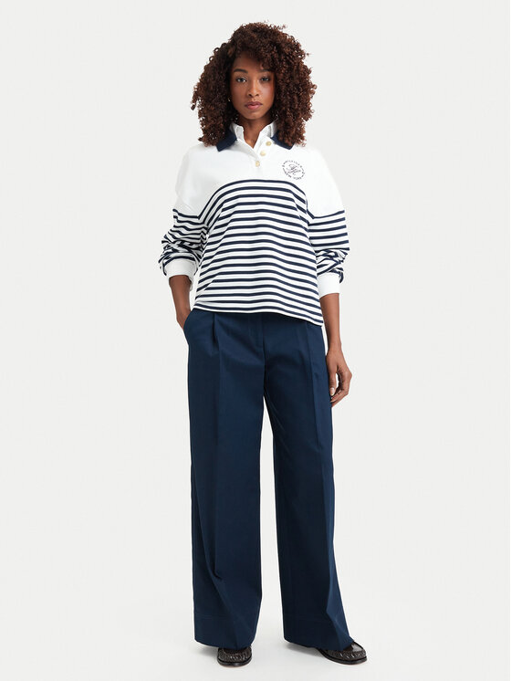 Tommy Hilfiger Tommy Hilfiger Spodnie materiałowe Dressing WW0WW50135 Granatowy Wide Leg