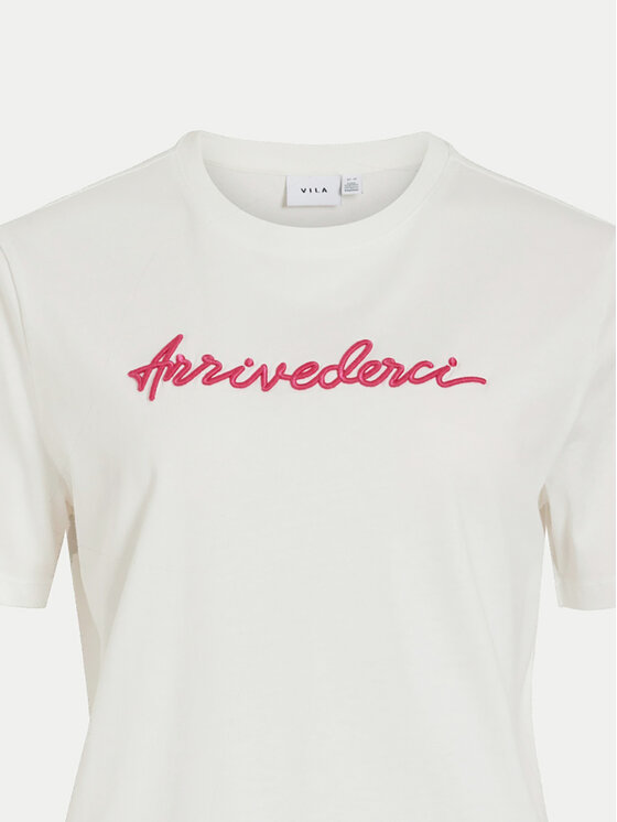 Vila Vila T-shirt Sybil 14097444 Bianco Regular Fit