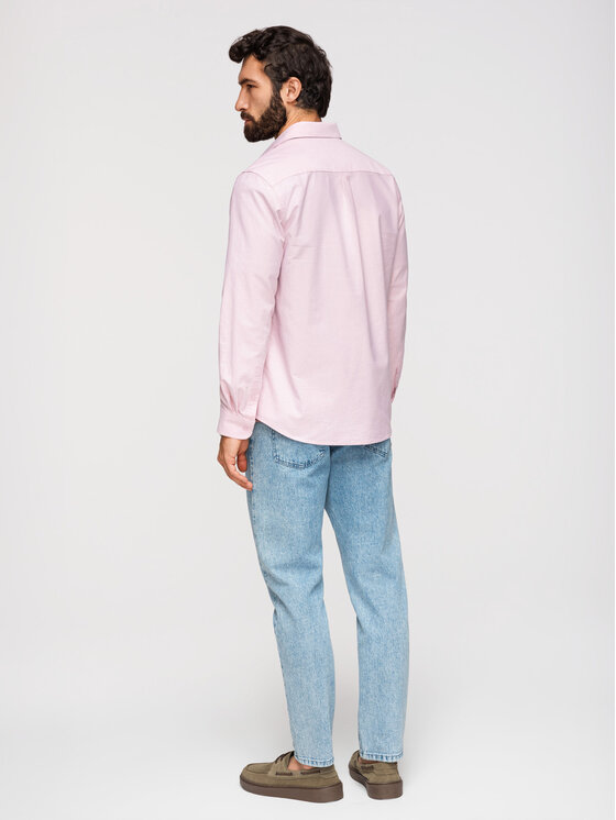 Ombre Ombre Koszula K705 Różowy jasny Regular Fit
