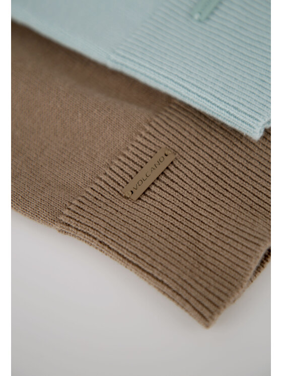Volcano Volcano Sweter S-RADO Beżowy Regular Fit