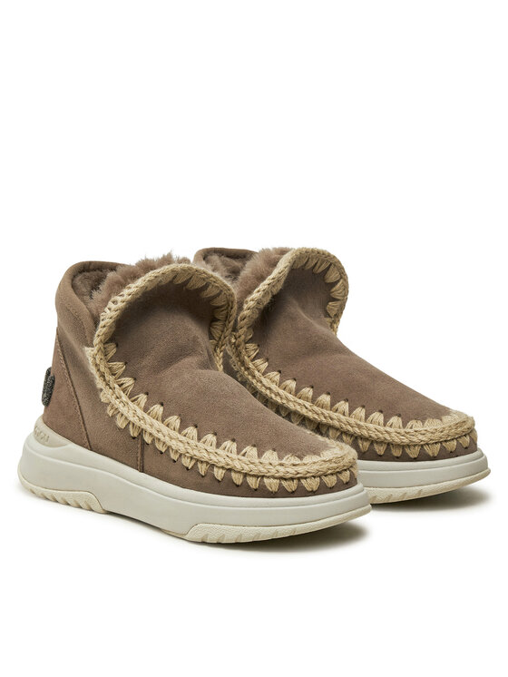 Mou Mou Śniegowce Eskimo Jogger Glitter Logo FW421001A Brązowy