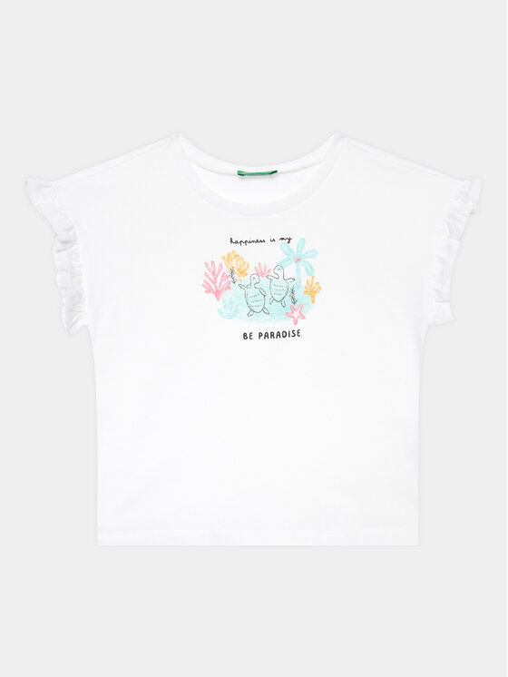United Colors Of Benetton Tričko 3096G1093 Biela Regular Fit