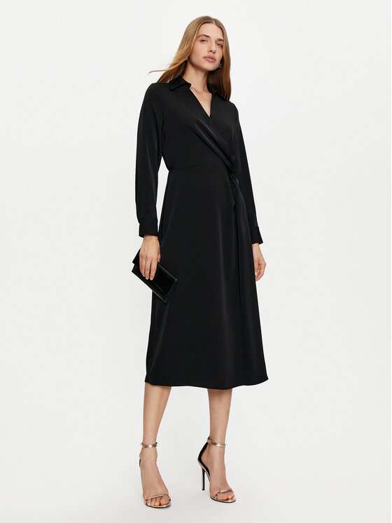 Haveone Haveone Sukienka codzienna AFS-M062 Czarny Regular Fit