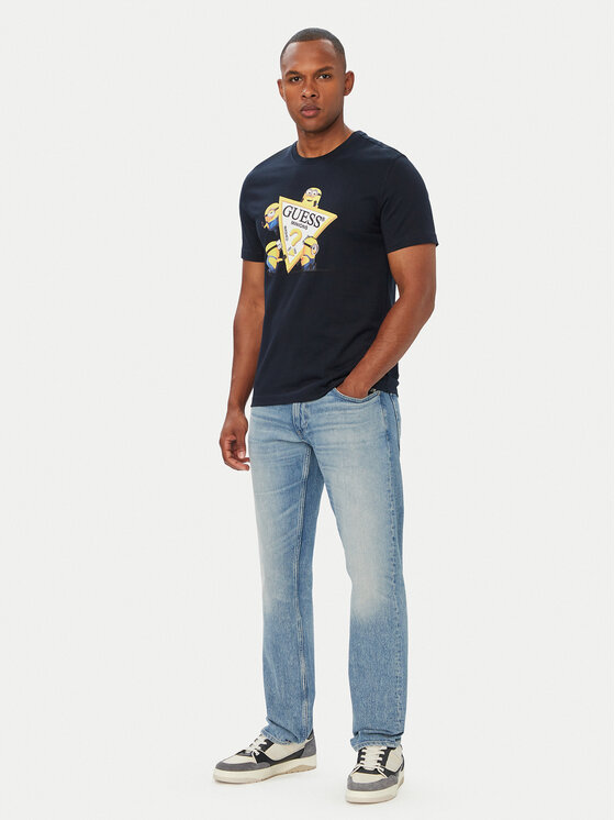 Guess Jeans Guess Jeans T-Shirt 183589 Niebieski Classic Fit