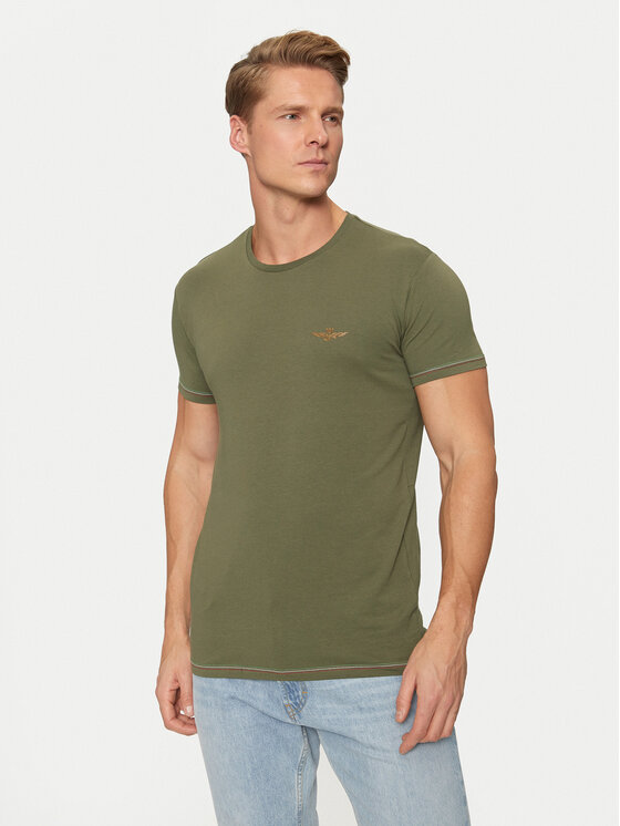 Aeronautica Militare Tricou AM1UTI003 Verde Regular Fit