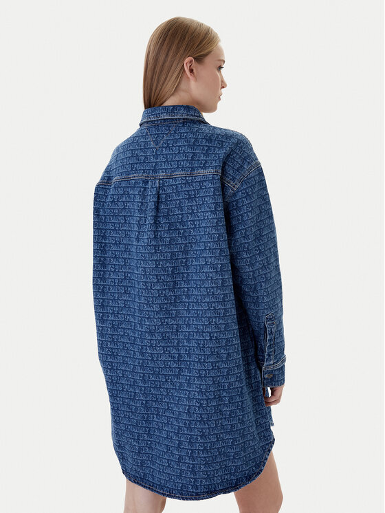 Tommy Jeans Tommy Jeans Дънкова рокля DW0DW22492 Син Relaxed Fit