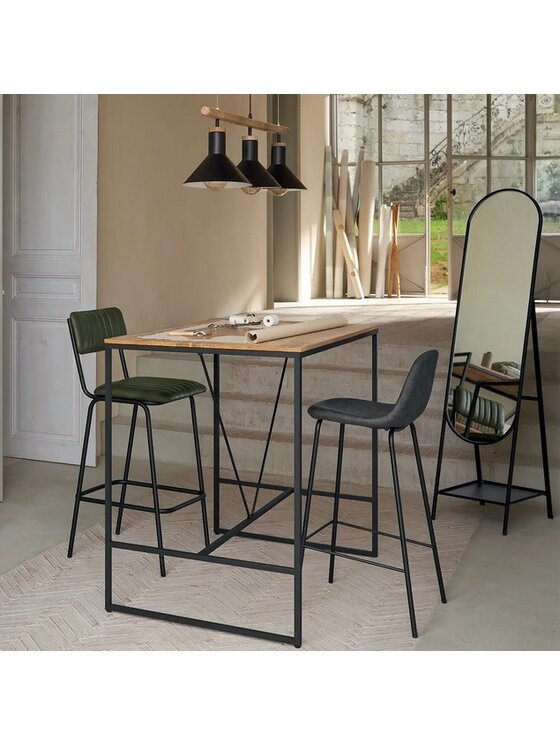 MIAhome MIAhome Lustro stojące w metalowej ramie 160 cm Czarny