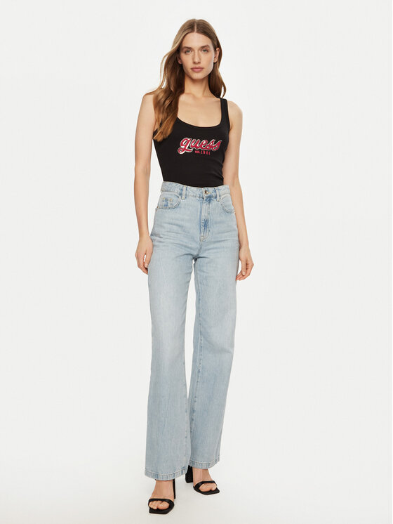 Guess Guess Marškinėliai W5RP03 KA0H1 Juoda Regular Fit