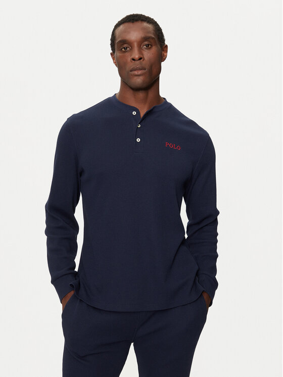 Polo Ralph Lauren Longsleeve krekls 714950609002 Tumši zils Slim Fit