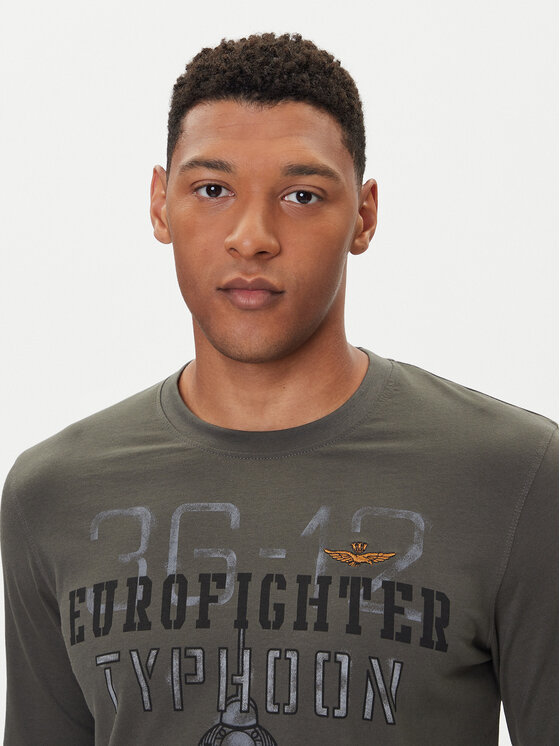 Aeronautica Militare Aeronautica Militare Тениска с дълъг ръкав 252TS2477UJ00641 Сив Regular Fit
