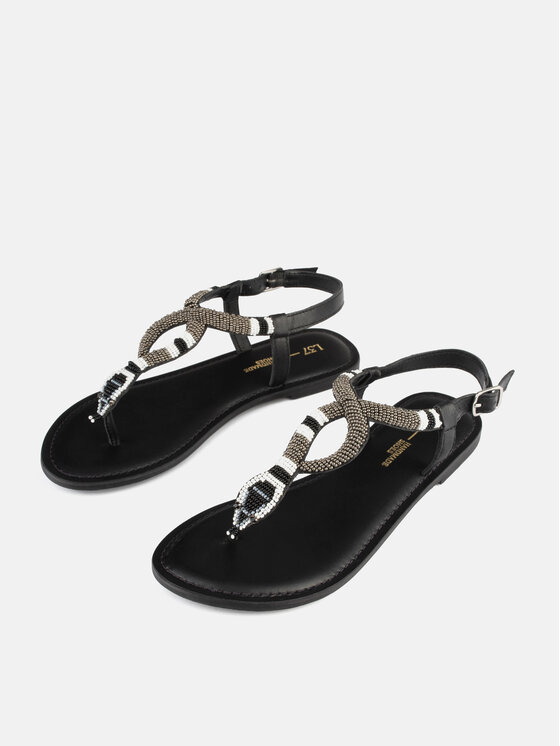L37 L37 Sandali DESERT FLOWER Nero