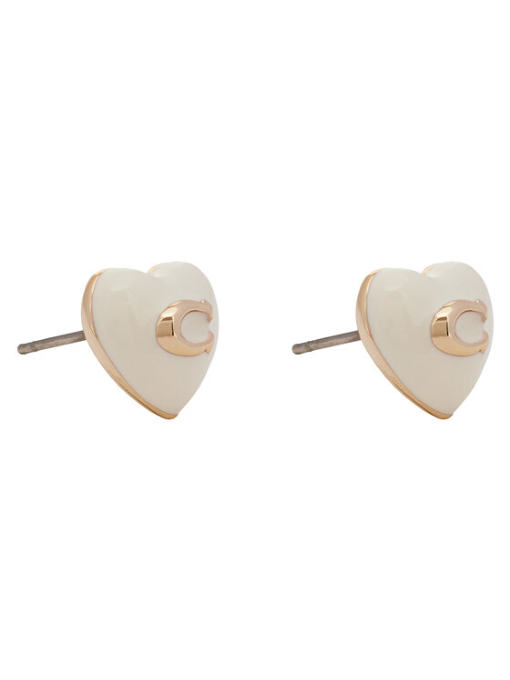 Coach Coach Обици Enamel Heart Stud Earrings 37479226GLD100 Сребрист